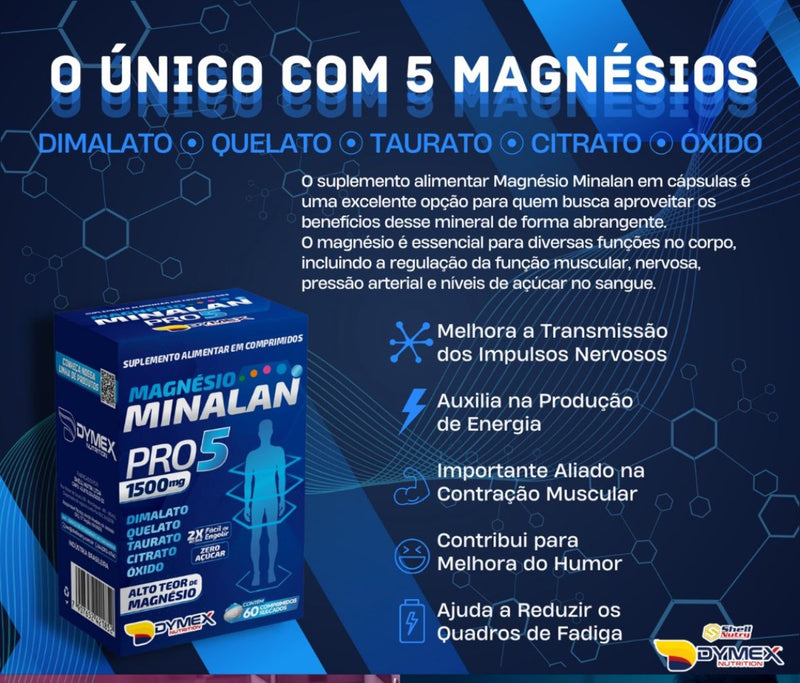 Magnésio Minalan Pro5 1500mg